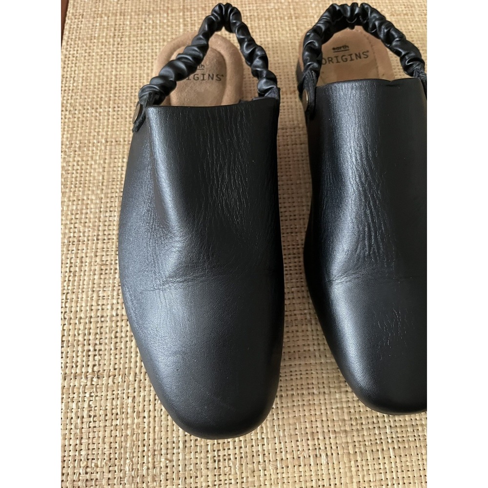 Earth ORIGIN Size 8W REN Black Leather Slingback Sandals - Picture 2 of 11
